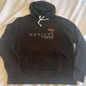 Hurley Aloha Black Long Sleeve Drawstring Hoodie Unisex Large